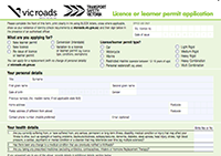 Licence sample Melbourne